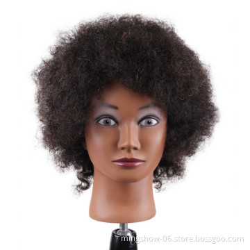Wholesale top quality Professional Afro Hair Styling Make Up  afro mannequin training head with human hair